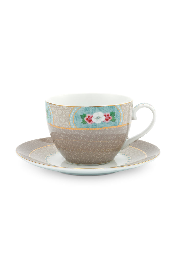 Tasse und Untertasse Blushing Birds Khaki 280 ml