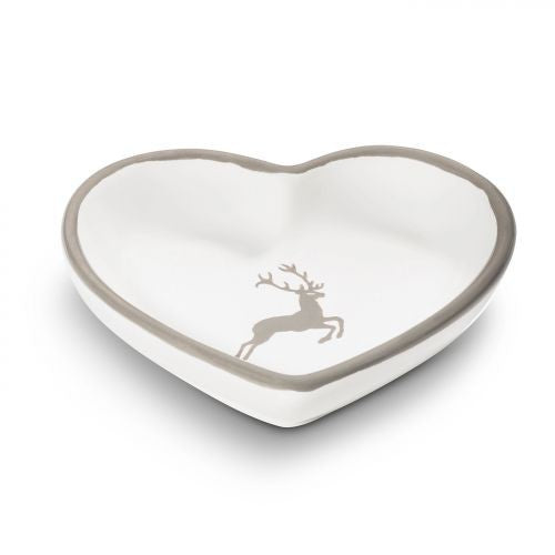 Gray Deer, Heart Bowl (L:10cm)