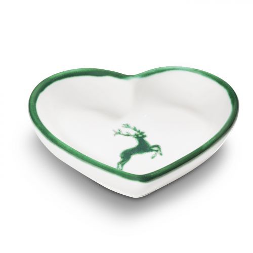 Green Deer, Heart Bowl (L:10cm)