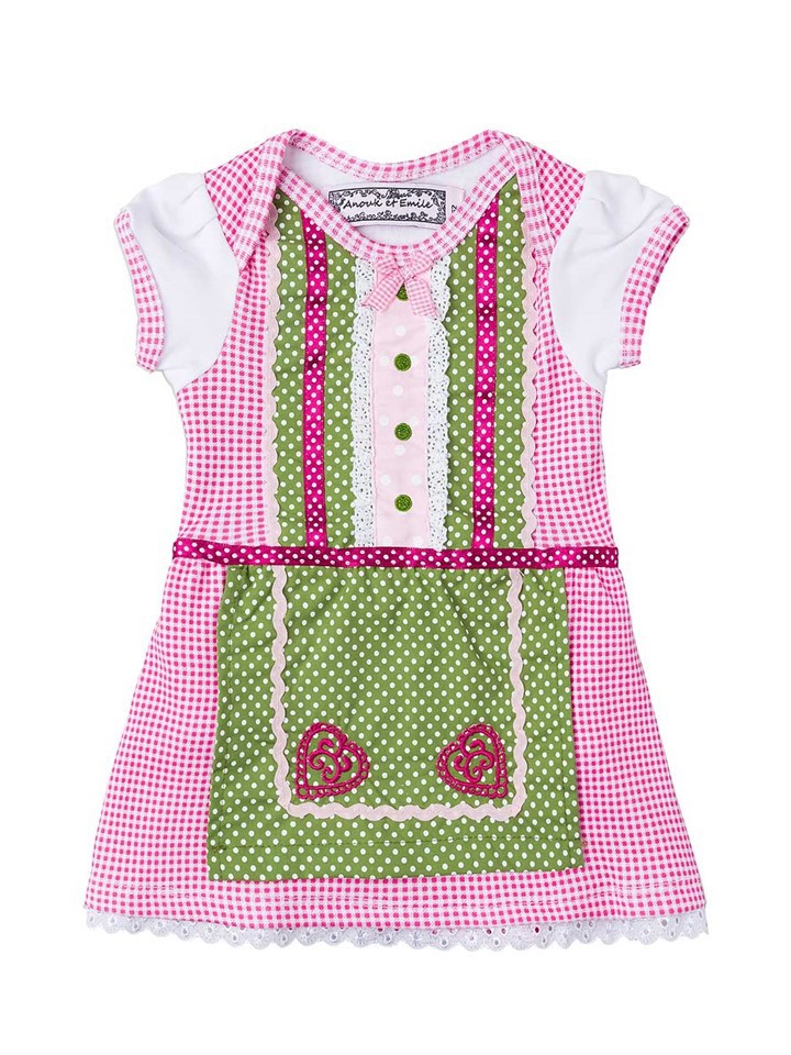 Baby Trachten-Body Dirndl rot/grün