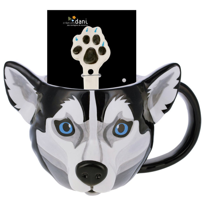 Tasse mit Löffel Husky