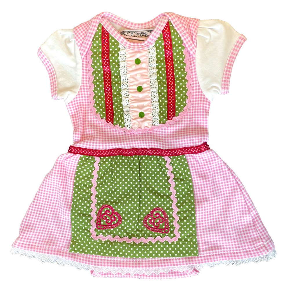 Baby Trachten Dirndl-Body rosa kariert