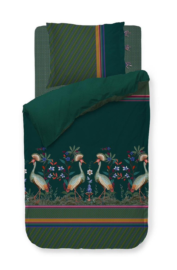 Bettbezug Birds in a Row Green 140x200 cm
