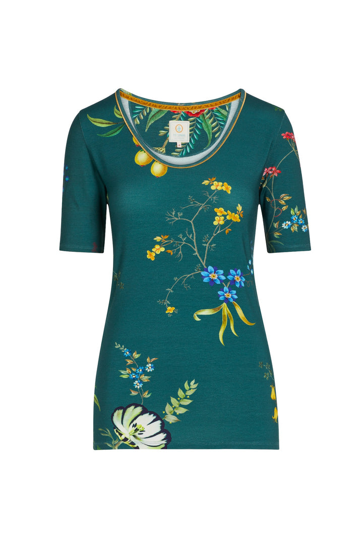 Tjess Kurzarm Shirt Fleur Grandeur Green M