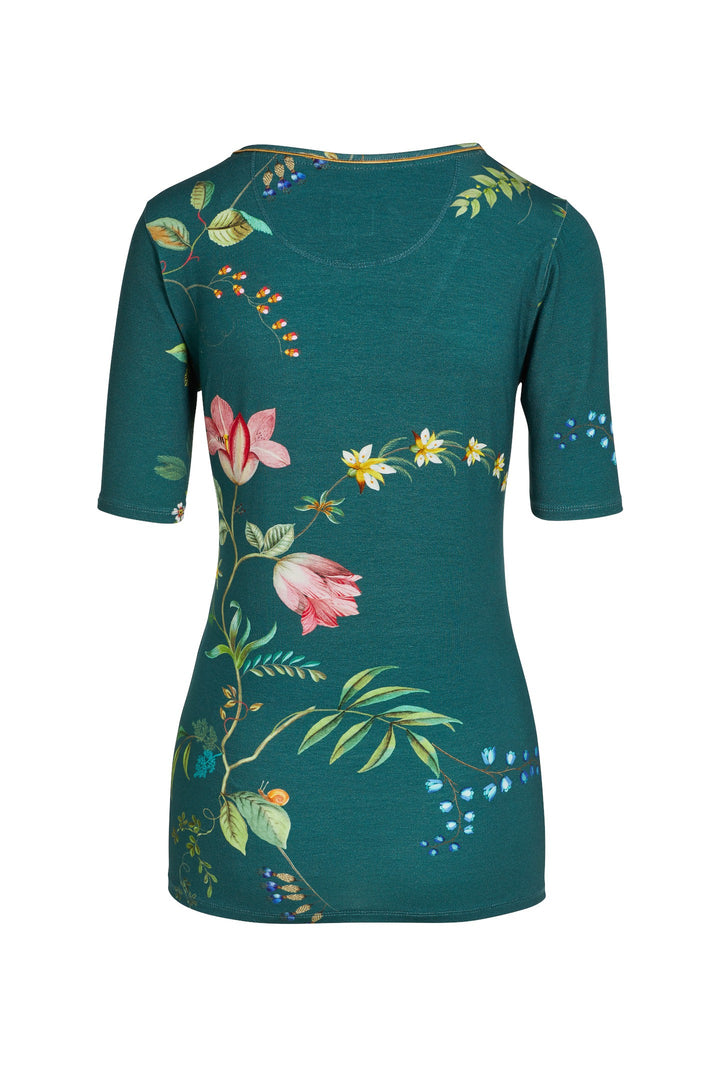 Tjess Kurzarm Shirt Fleur Grandeur Green M