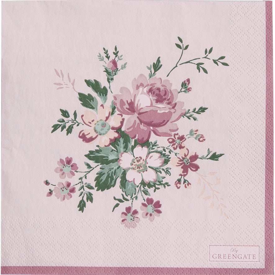 Papierservietten Marie dusty rose large 20 Stück