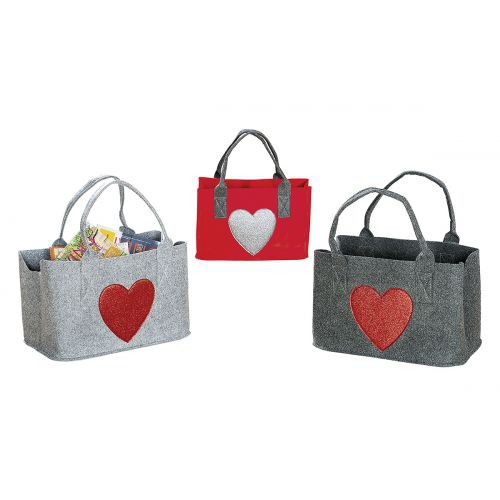 Filz Tasche "Glitzerherz"