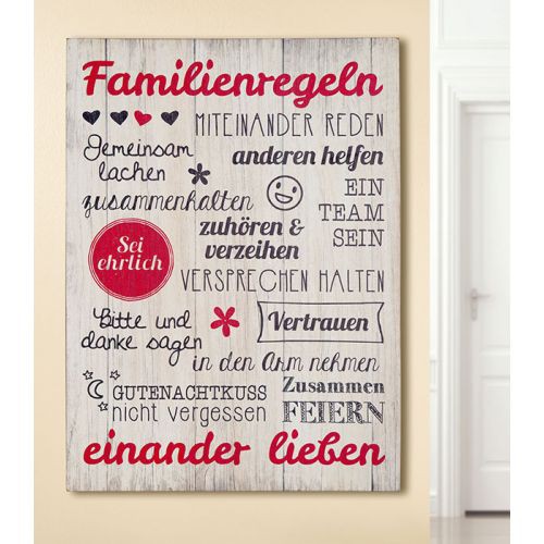 MDF Weisheit "Familienregeln"