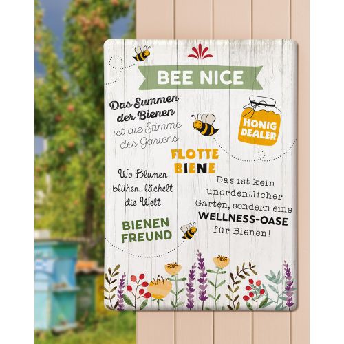 Schild Weisheit "Bee Nice"