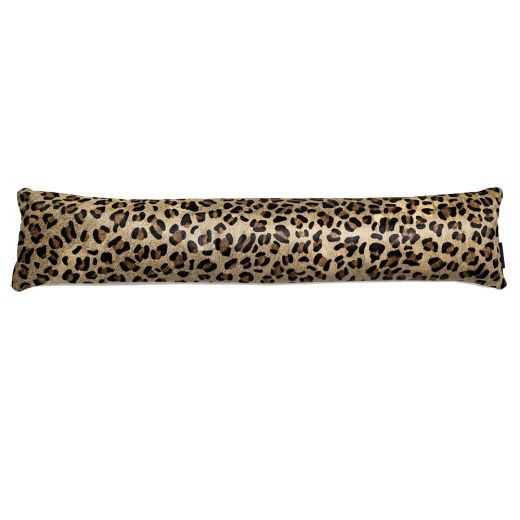 Draft Excluder Cushion - Leopard Cow Leather