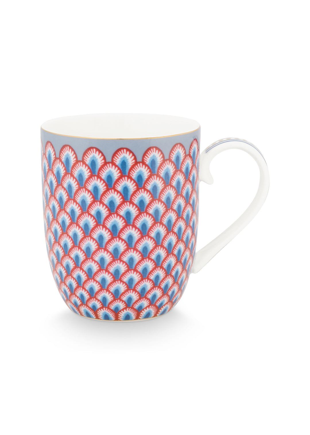 Tasse Small Flower Festival Scallop Red-Light Blue 145 ml