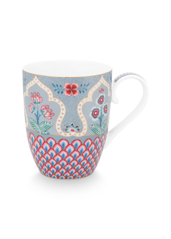 Tasse Large Flower Festival Scallop Deco Light Blue 350 ml