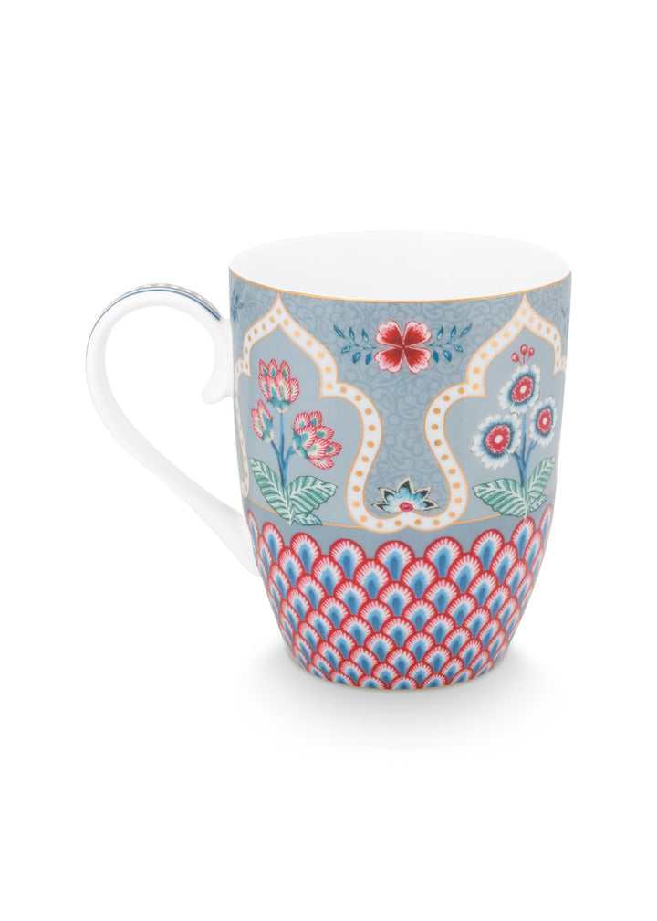 Tasse Large Flower Festival Scallop Deco Light Blue 350 ml