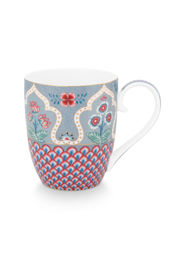 Tasse XL Flower Festival Scallop Deco Light Blue 450 ml