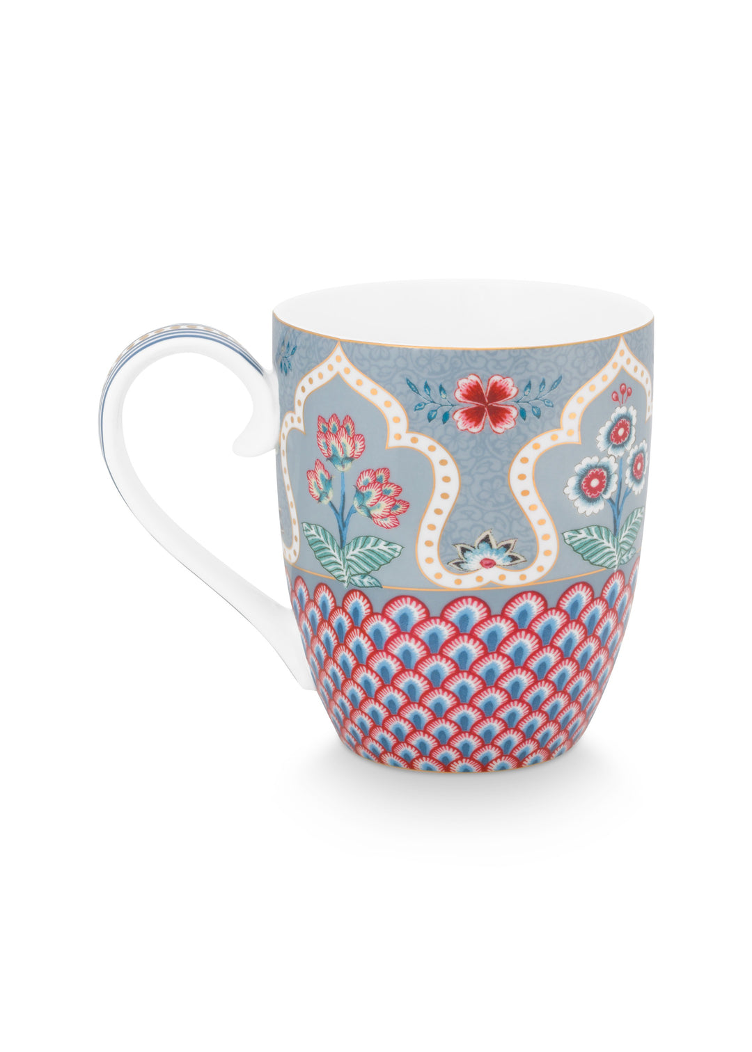 Tasse XL Flower Festival Scallop Deco Light Blue 450 ml