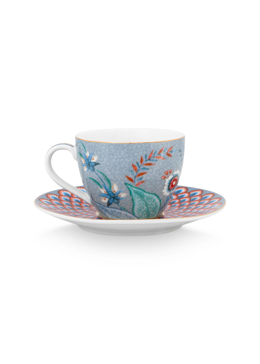 Espresso Tasse mit Untertasse Flower Festival Light Blue 120 ml