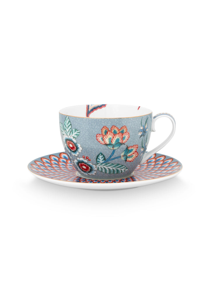 Tasse mit Untertasse Flower Festival Light Blue 280 ml