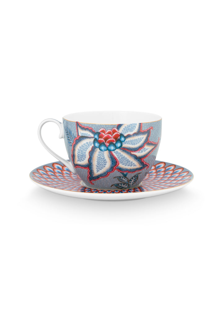 Tasse mit Untertasse Flower Festival Light Blue 280 ml