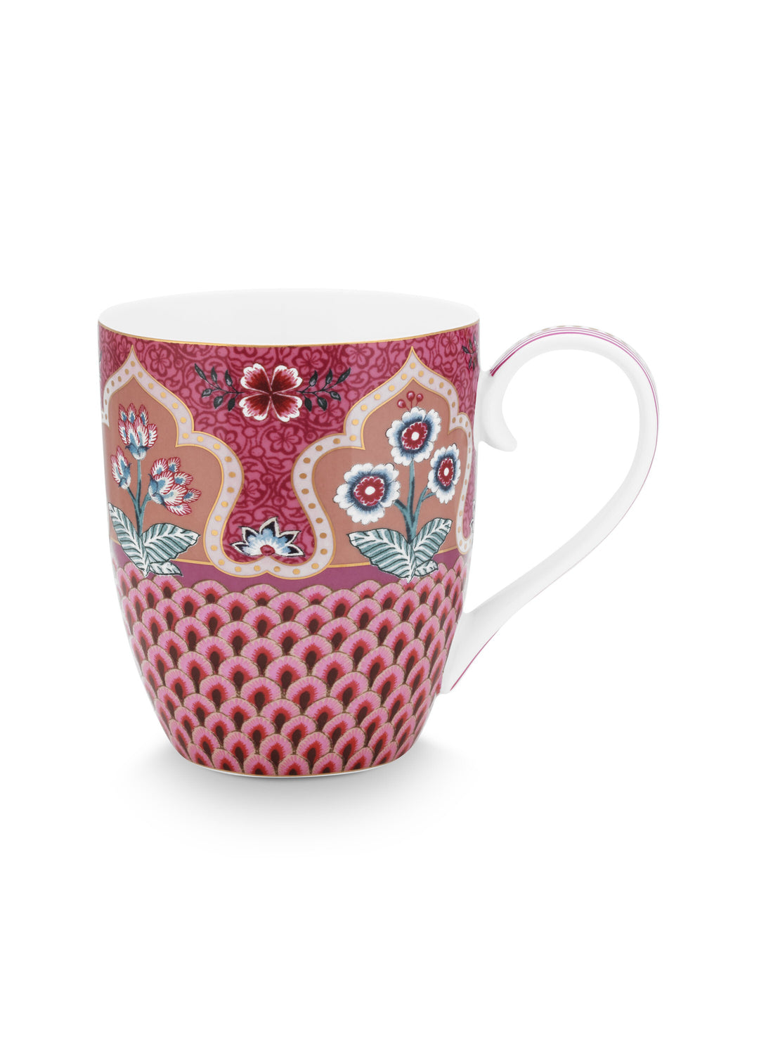 Tasse XL Flower Festival Scallop Deco Dark Pink 450 ml