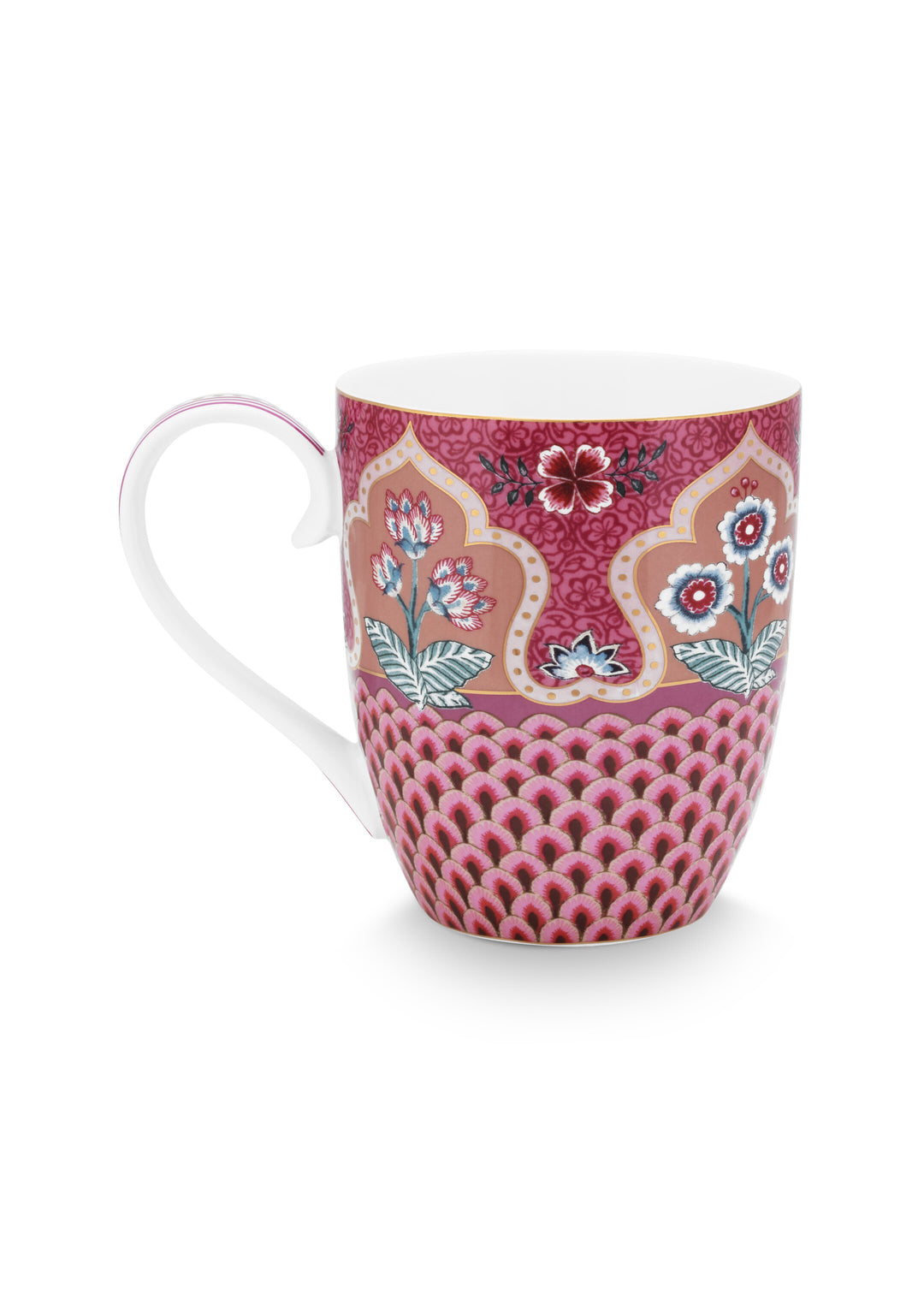 Tasse XL Flower Festival Scallop Deco Dark Pink 450 ml