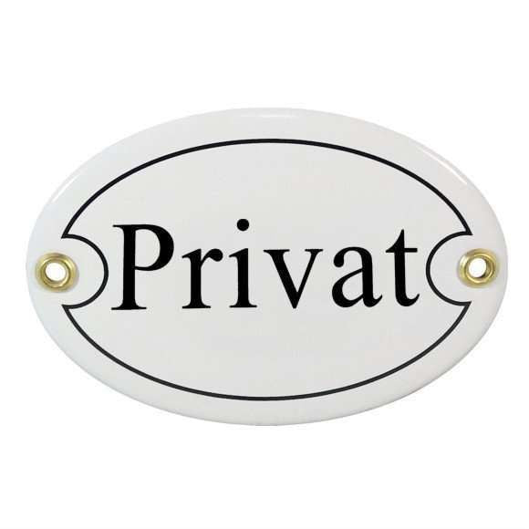 Schild "Privat" oval