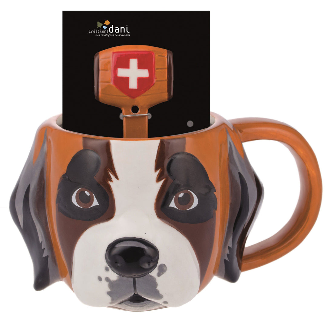 Tasse mit Löffel Bernhardiner