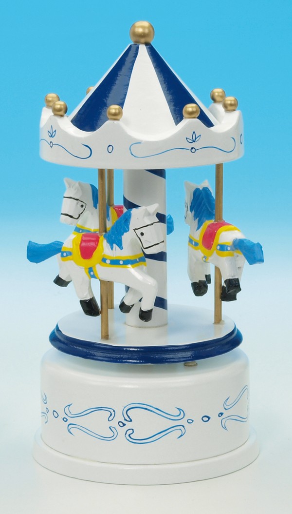 wooden carousel blue/white