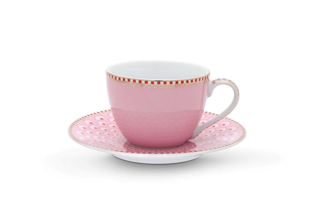 Espresso Tasse mit Untertasse Bloomingtails Pink 120 ml