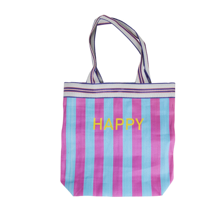 Recycled plastic shopping bag - "HAPPY"