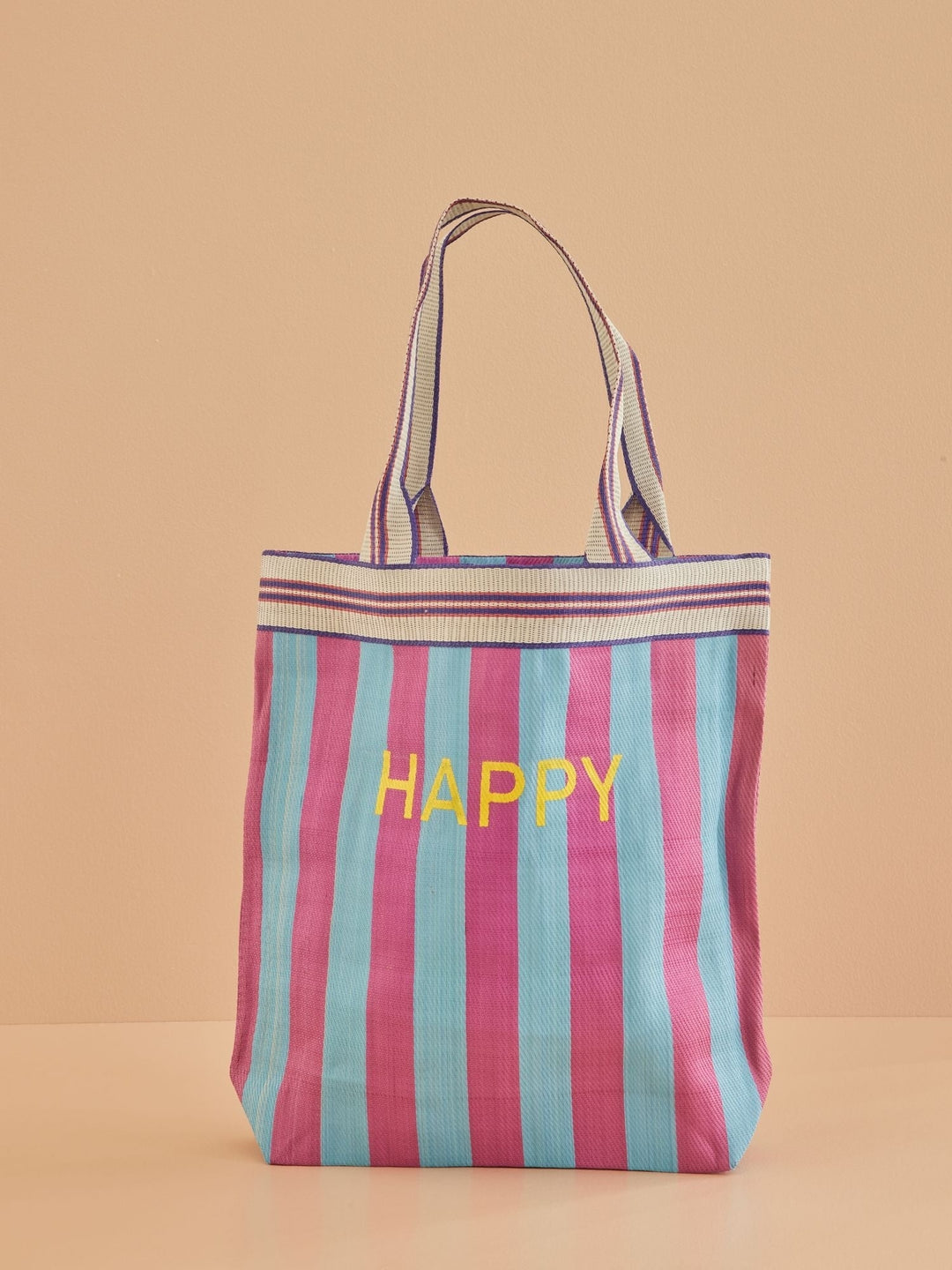 Recycled plastic shopping bag - "HAPPY"