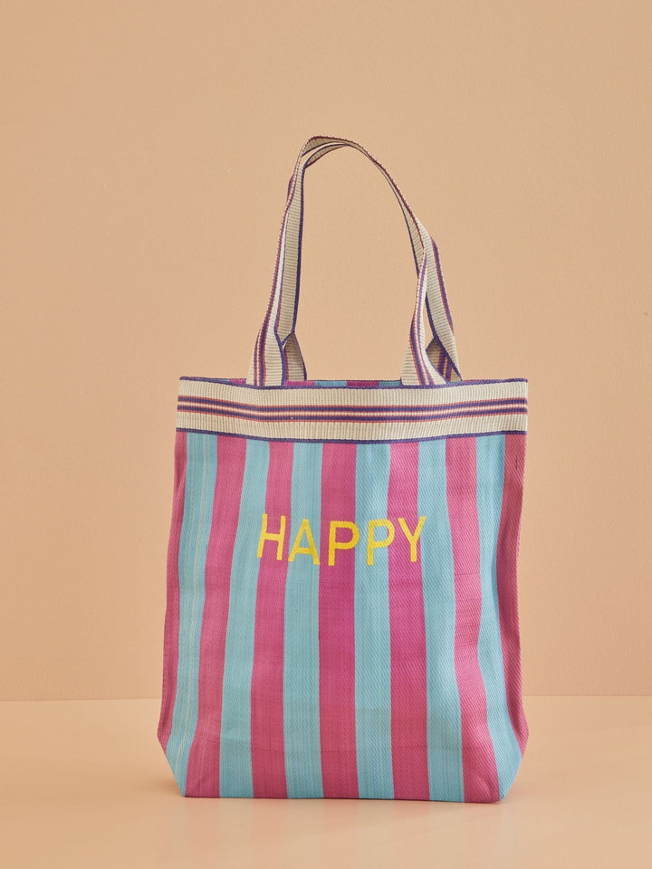 Recycled plastic shopping bag - "HAPPY"