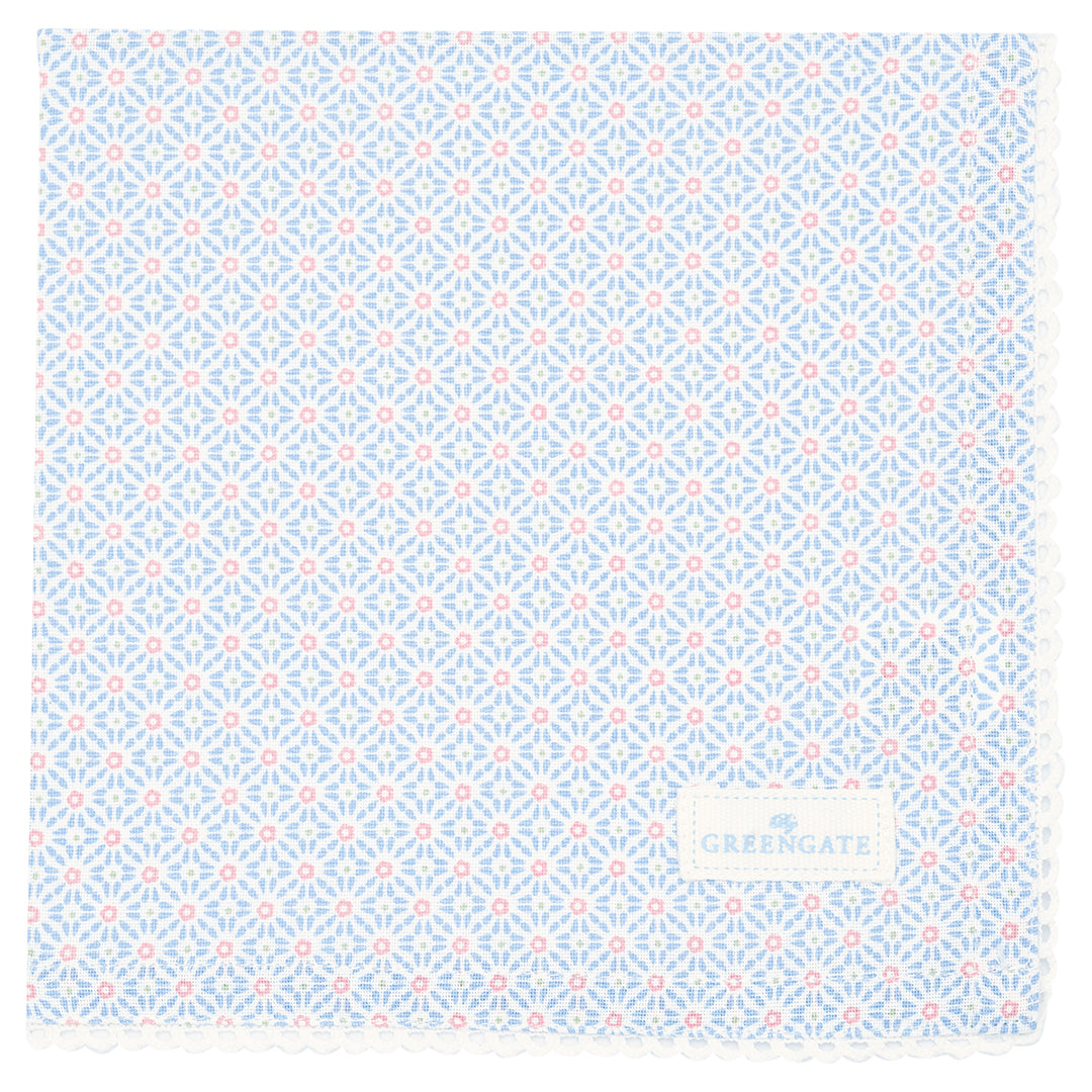 Serviette mit Spitze Suzette hellblau