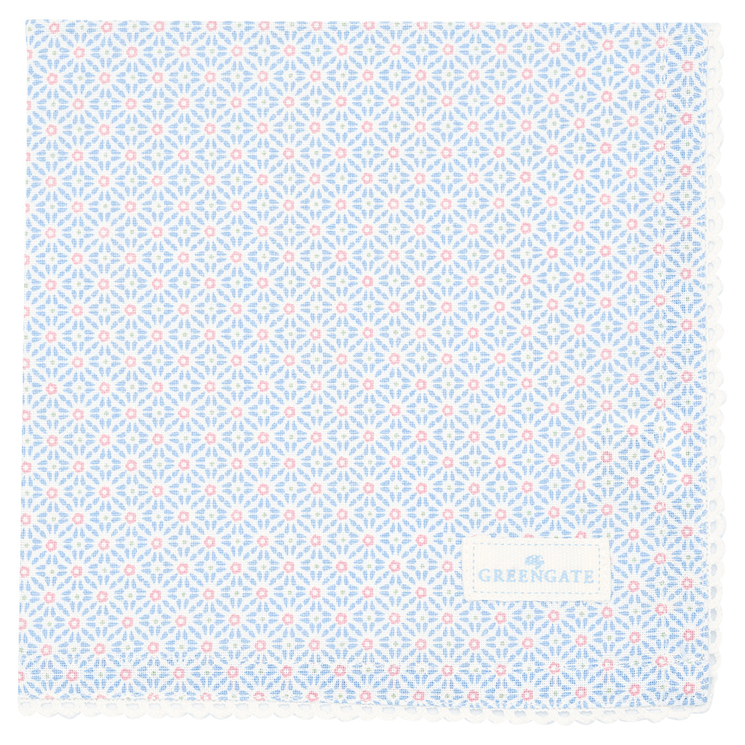 Serviette mit Spitze Suzette hellblau