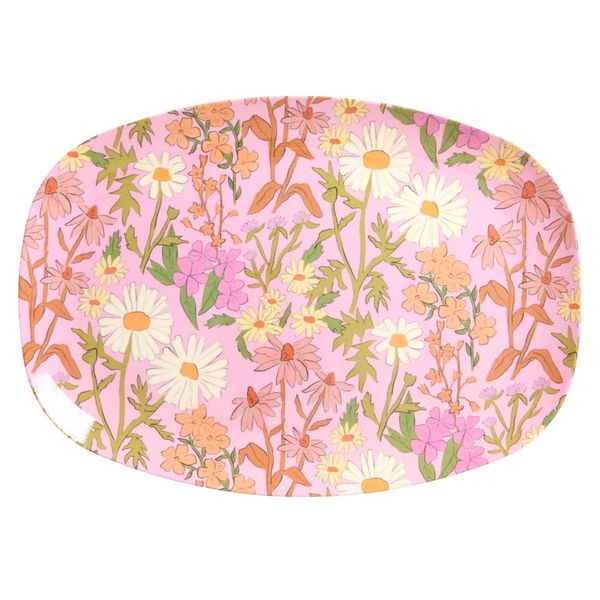 Melamine plate rectangular - "Daisy Dearest"