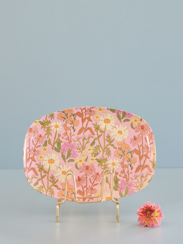 Melamine plate rectangular - "Daisy Dearest"