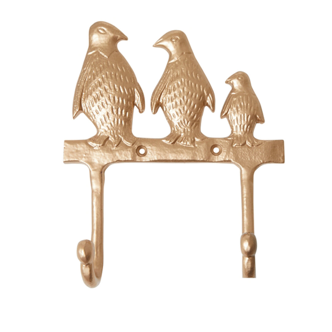 Metallhaken in Form einer Pinguinfamilie – 3 verschiedene Farben – Mint, Rosa und Gold