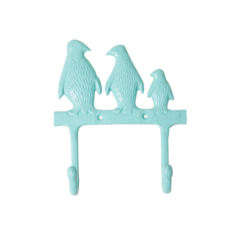 Metallhaken in Form einer Pinguinfamilie – 3 verschiedene Farben – Mint, Rosa und Gold