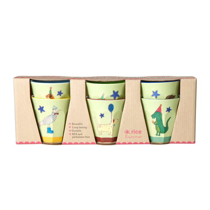 Melamine Children's Cup - Green - Party Animal Print