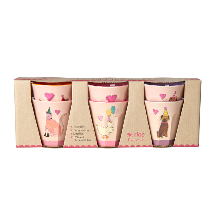 Melamine Children's Cup - Pink - Party Animal Print