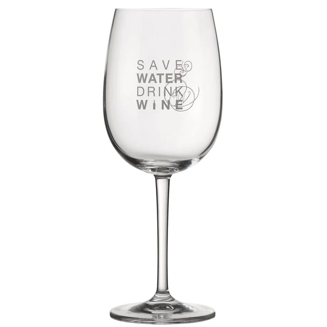 Rotweinglas "Save water, drink wine"