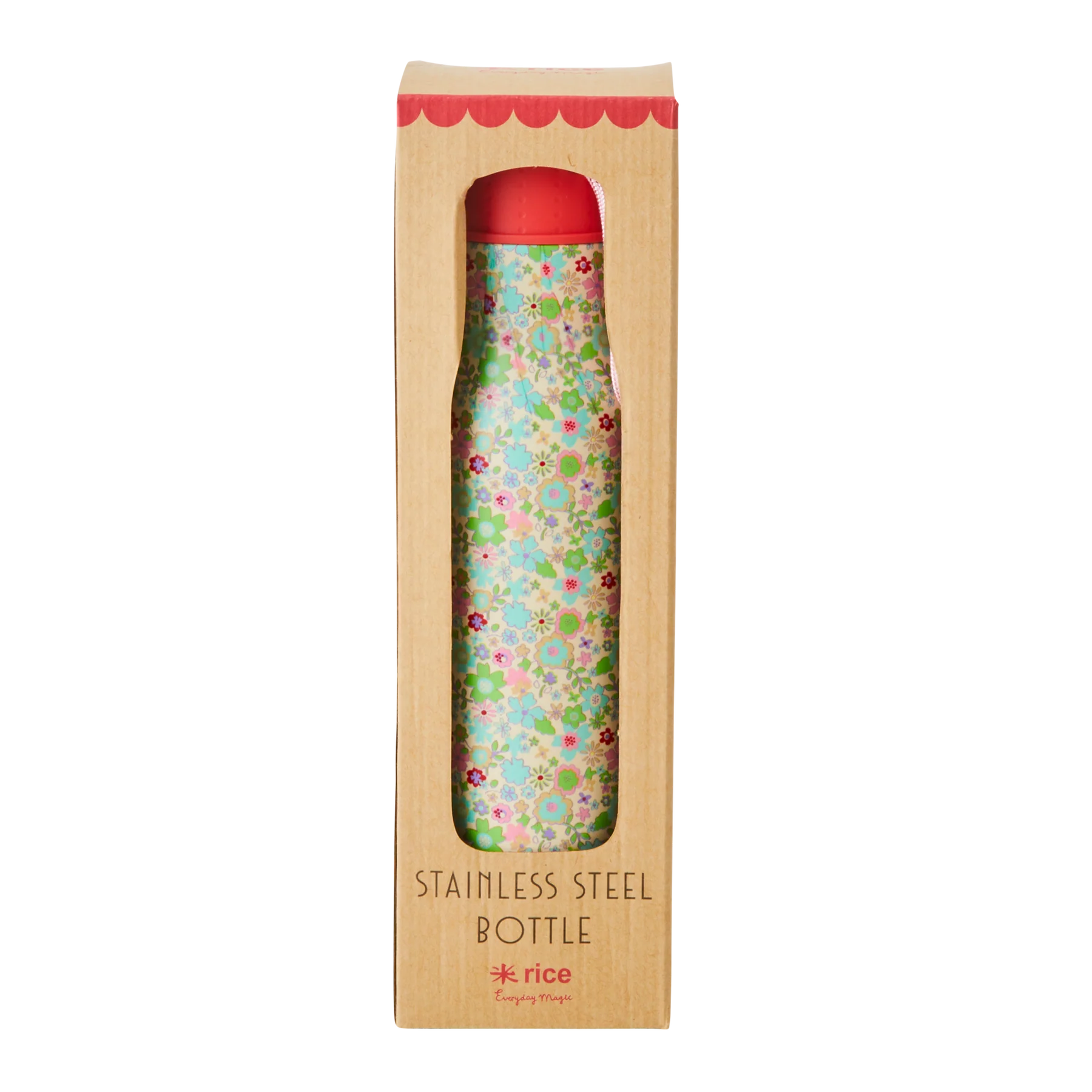 Edelstahl-Trinkflasche mit pastellfarbenem Herbst-Blumendruck – 12 Stunden heiß/24 Stunden kalt – 500 ml