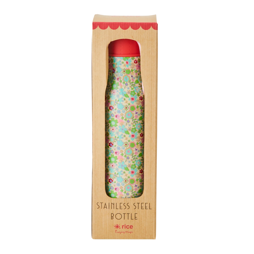 Edelstahl-Trinkflasche mit pastellfarbenem Herbst-Blumendruck – 12 Stunden heiß/24 Stunden kalt – 500 ml