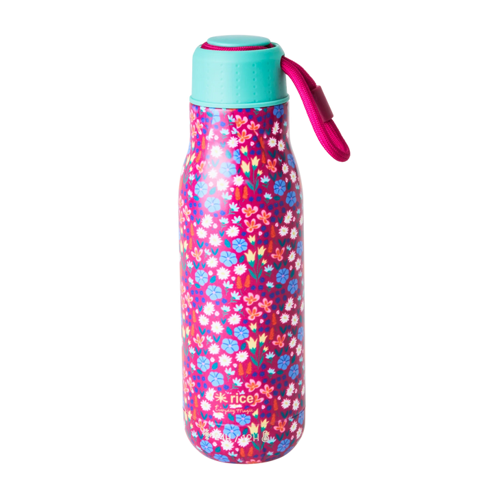 Edelstahl-Trinkflasche mit Mohnblumen-Aufdruck – 12 Stunden heiß/24 Stunden kalt – 500 ml