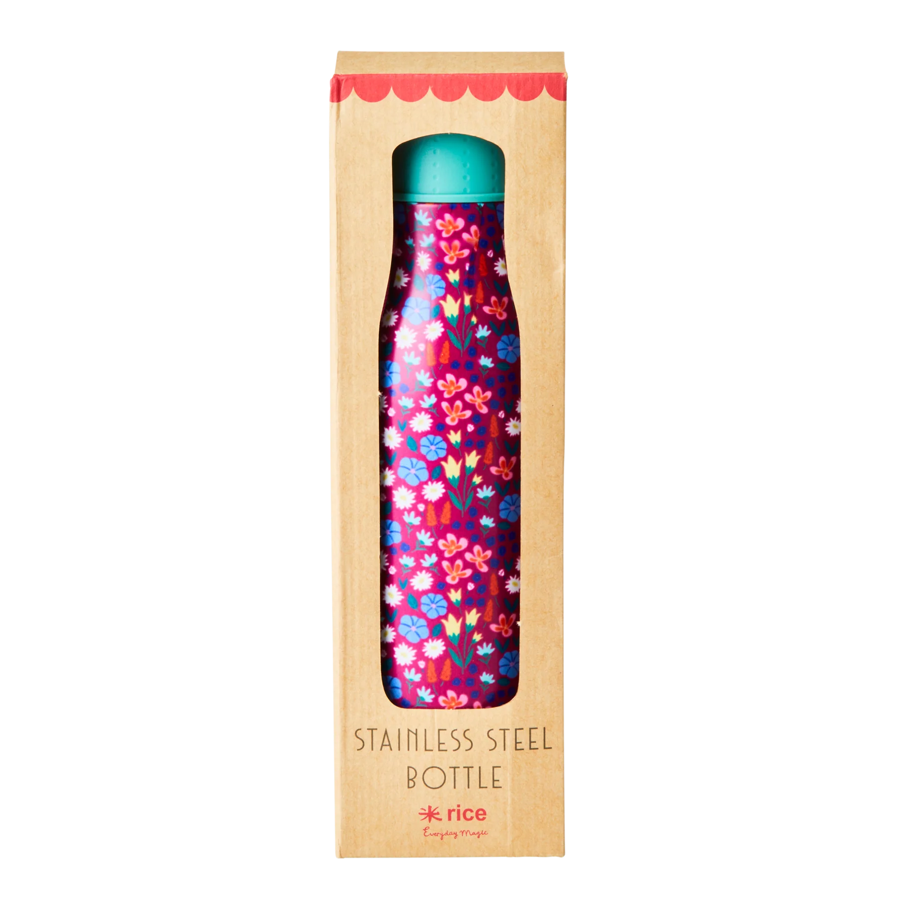 Edelstahl-Trinkflasche mit Mohnblumen-Aufdruck – 12 Stunden heiß/24 Stunden kalt – 500 ml