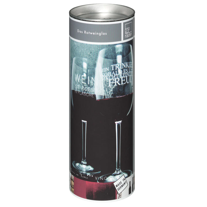 red wine glass "Wine is poetry in bottles"