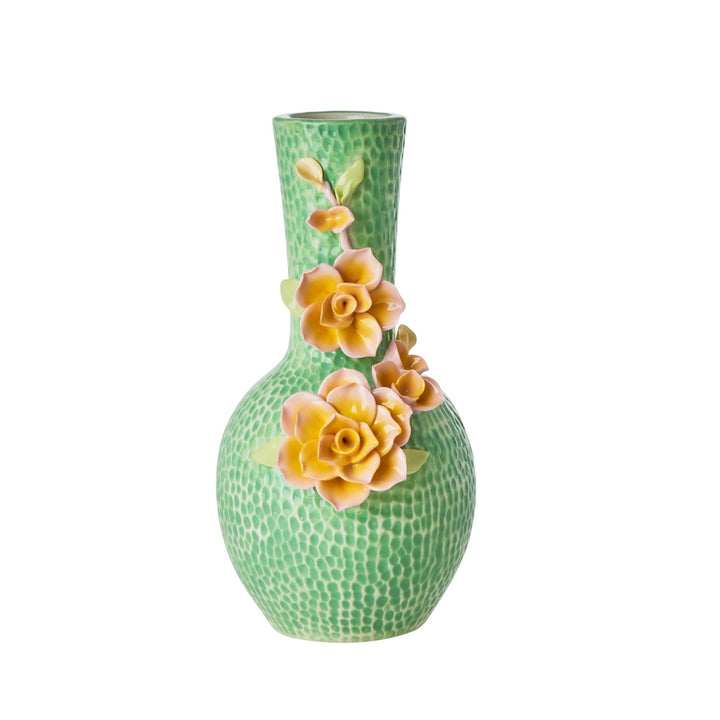 Keramik Vase - Grün - Blumen